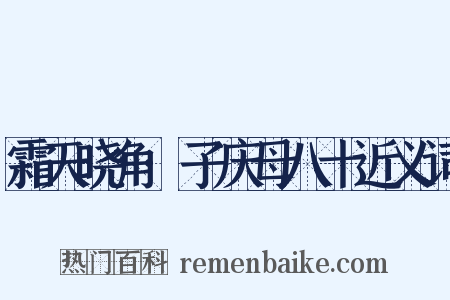 霜天晓角·子庆母八十近义词是什么意思的图片